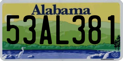 AL license plate 53AL381