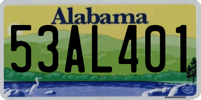 AL license plate 53AL401