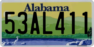 AL license plate 53AL411