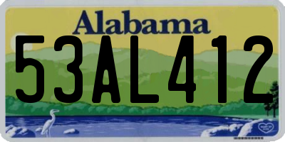 AL license plate 53AL412