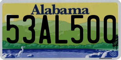 AL license plate 53AL500