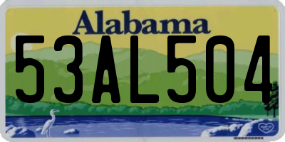 AL license plate 53AL504