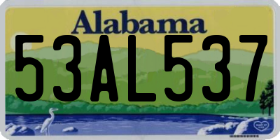 AL license plate 53AL537