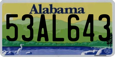 AL license plate 53AL643