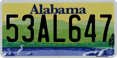 AL license plate 53AL647