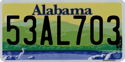 AL license plate 53AL703