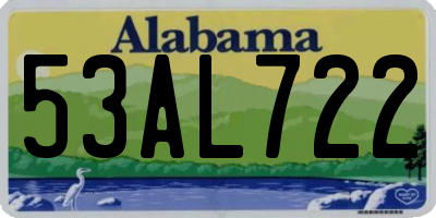AL license plate 53AL722