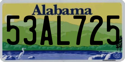 AL license plate 53AL725