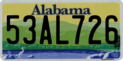 AL license plate 53AL726
