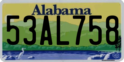 AL license plate 53AL758