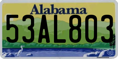 AL license plate 53AL803