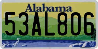 AL license plate 53AL806