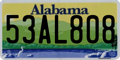 AL license plate 53AL808