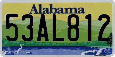 AL license plate 53AL812