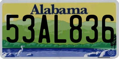 AL license plate 53AL836