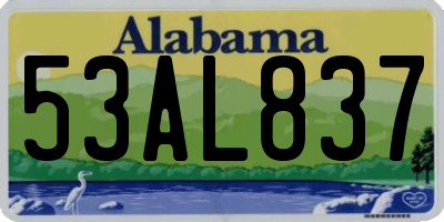 AL license plate 53AL837