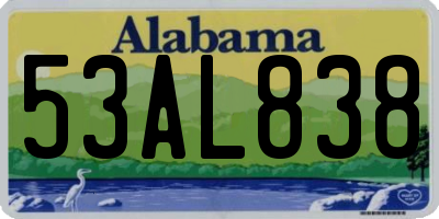 AL license plate 53AL838