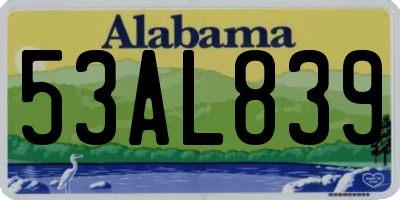 AL license plate 53AL839
