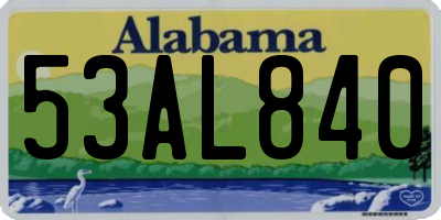 AL license plate 53AL840