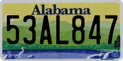 AL license plate 53AL847