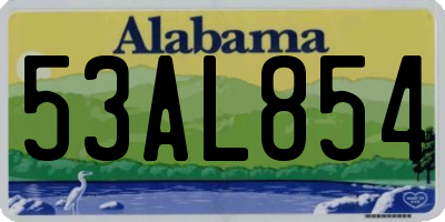 AL license plate 53AL854