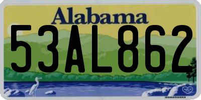 AL license plate 53AL862