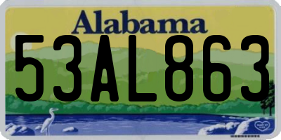 AL license plate 53AL863
