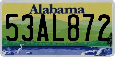 AL license plate 53AL872