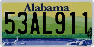 AL license plate 53AL911