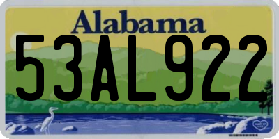 AL license plate 53AL922