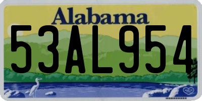 AL license plate 53AL954