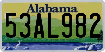AL license plate 53AL982