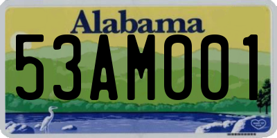 AL license plate 53AM001