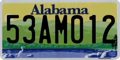 AL license plate 53AM012