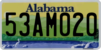 AL license plate 53AM020