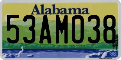 AL license plate 53AM038