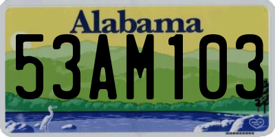 AL license plate 53AM103