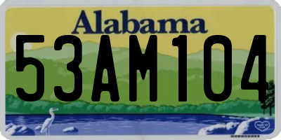 AL license plate 53AM104