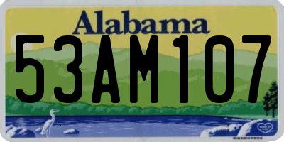 AL license plate 53AM107