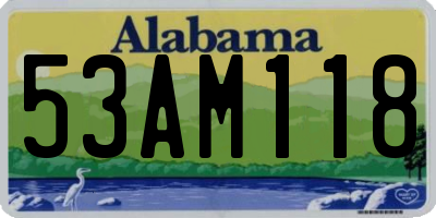 AL license plate 53AM118