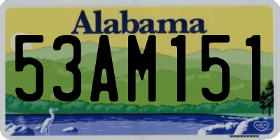 AL license plate 53AM151