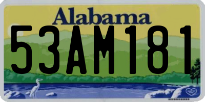 AL license plate 53AM181