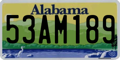 AL license plate 53AM189