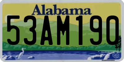 AL license plate 53AM190