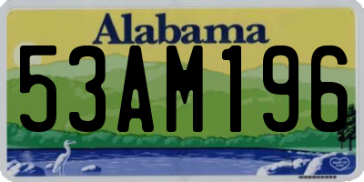 AL license plate 53AM196
