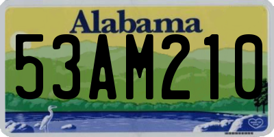AL license plate 53AM210