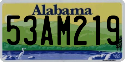 AL license plate 53AM219