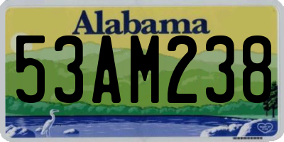 AL license plate 53AM238