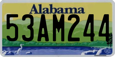 AL license plate 53AM244