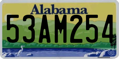 AL license plate 53AM254